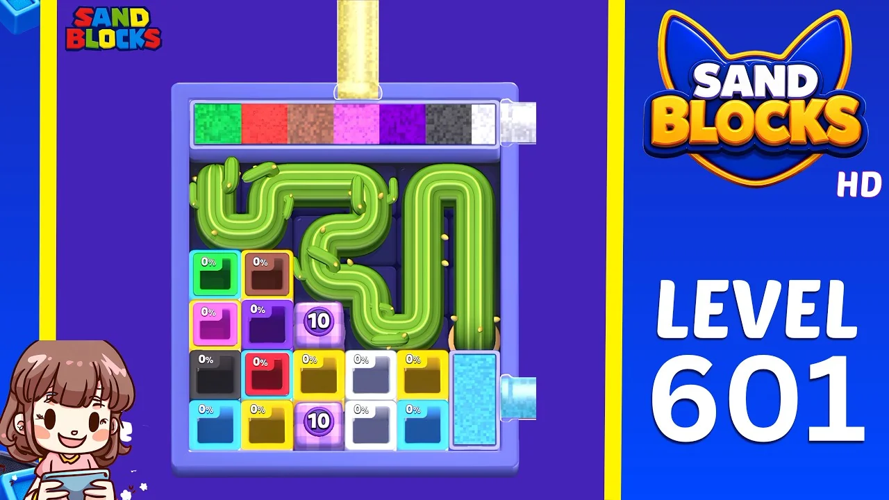 Sand Blocks: Drop Puzzle Level 601 board preview
