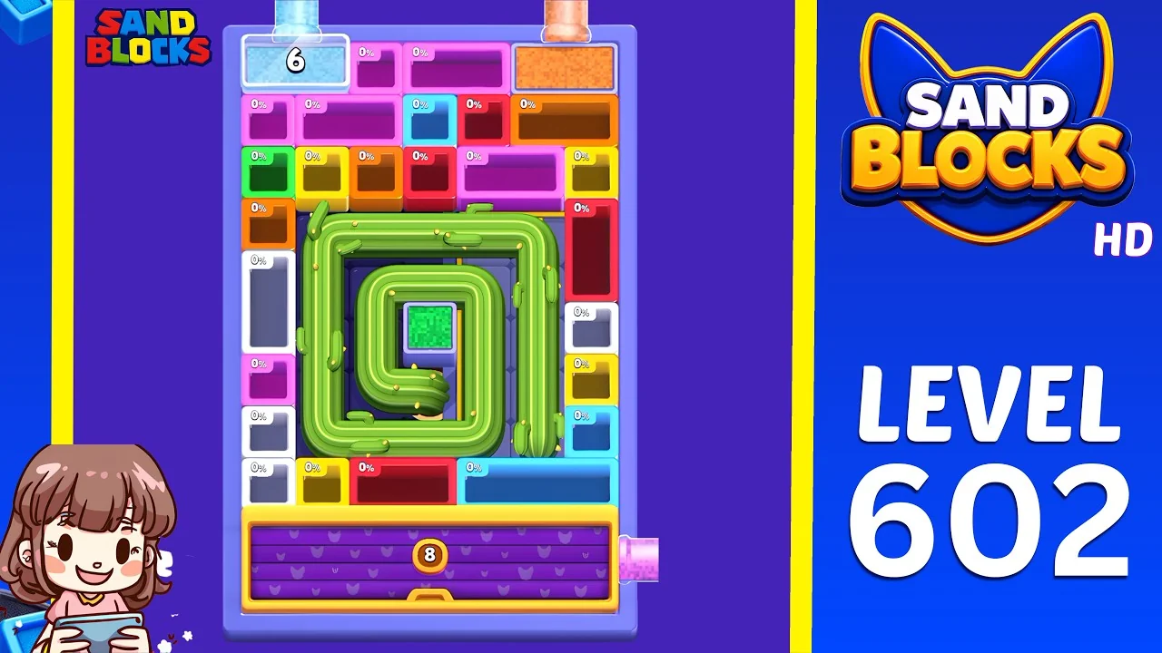Sand Blocks: Drop Puzzle Level 602 board preview