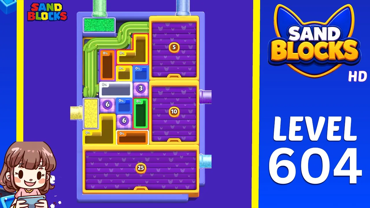 Sand Blocks: Drop Puzzle Level 604 board preview