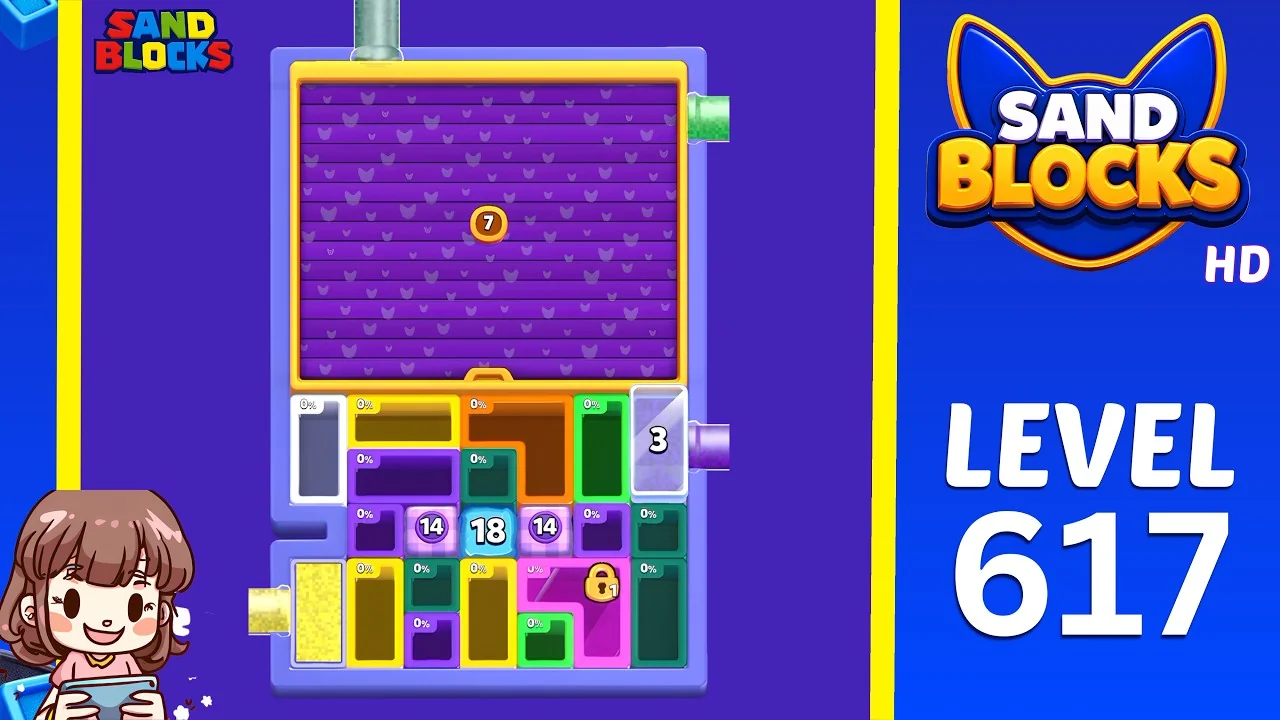 Sand Blocks: Drop Puzzle Level 617 board preview
