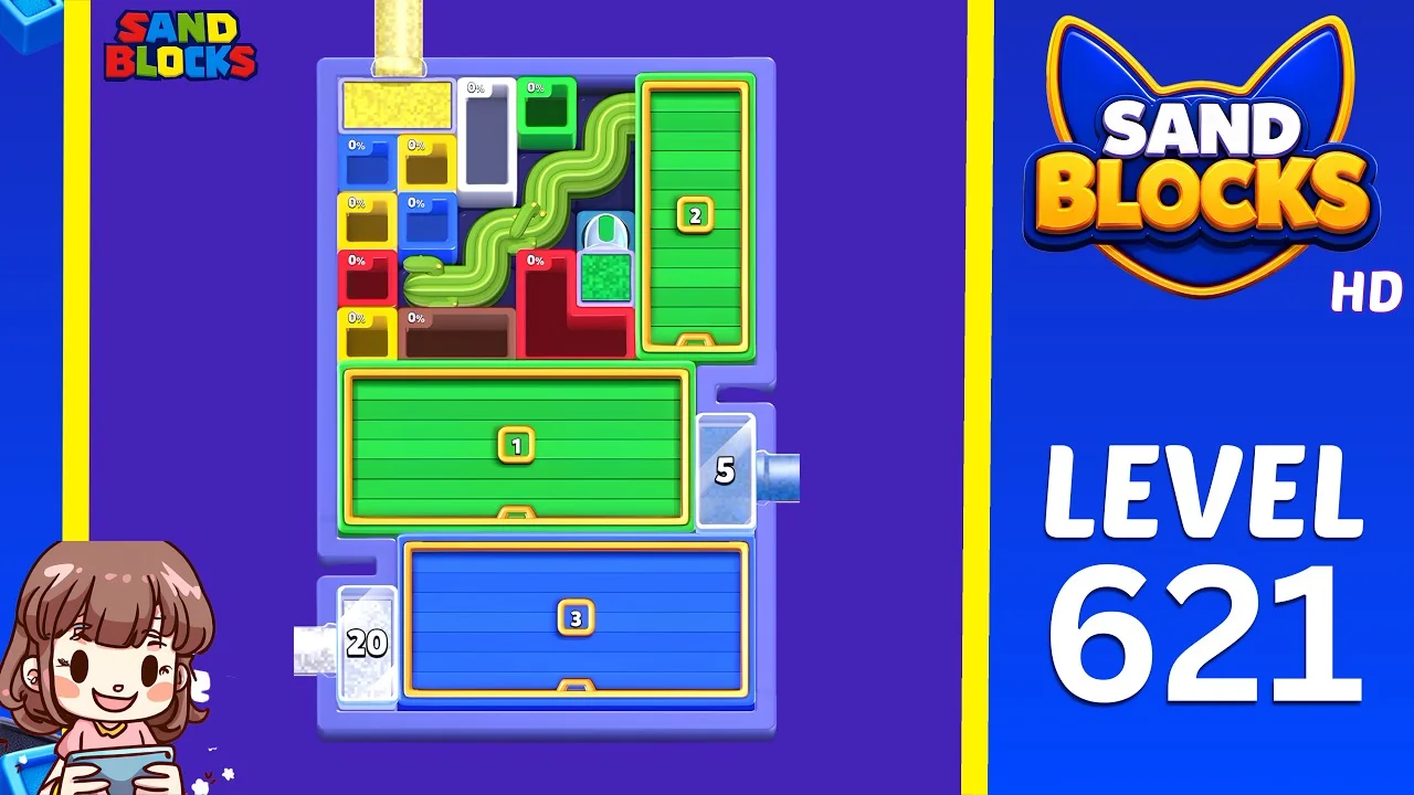 Sand Blocks: Drop Puzzle Level 621 board preview