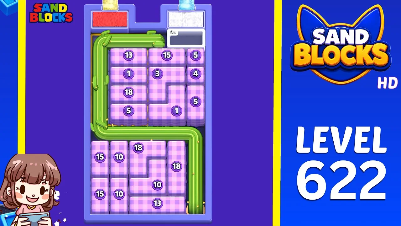 Sand Blocks: Drop Puzzle Level 622 board preview