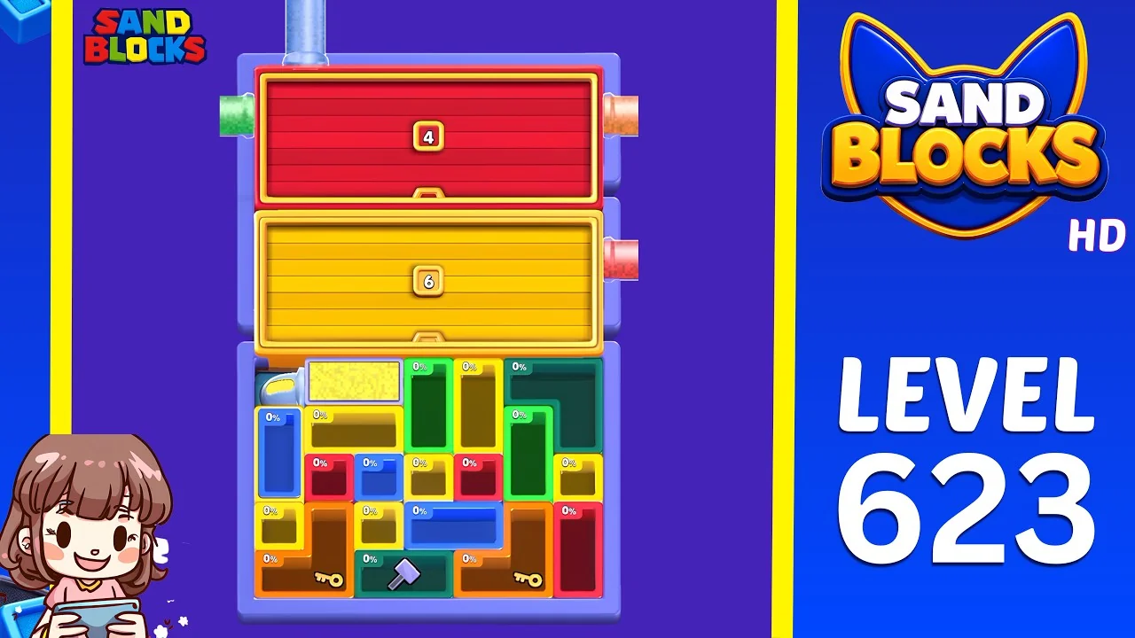 Sand Blocks: Drop Puzzle Level 623 board preview