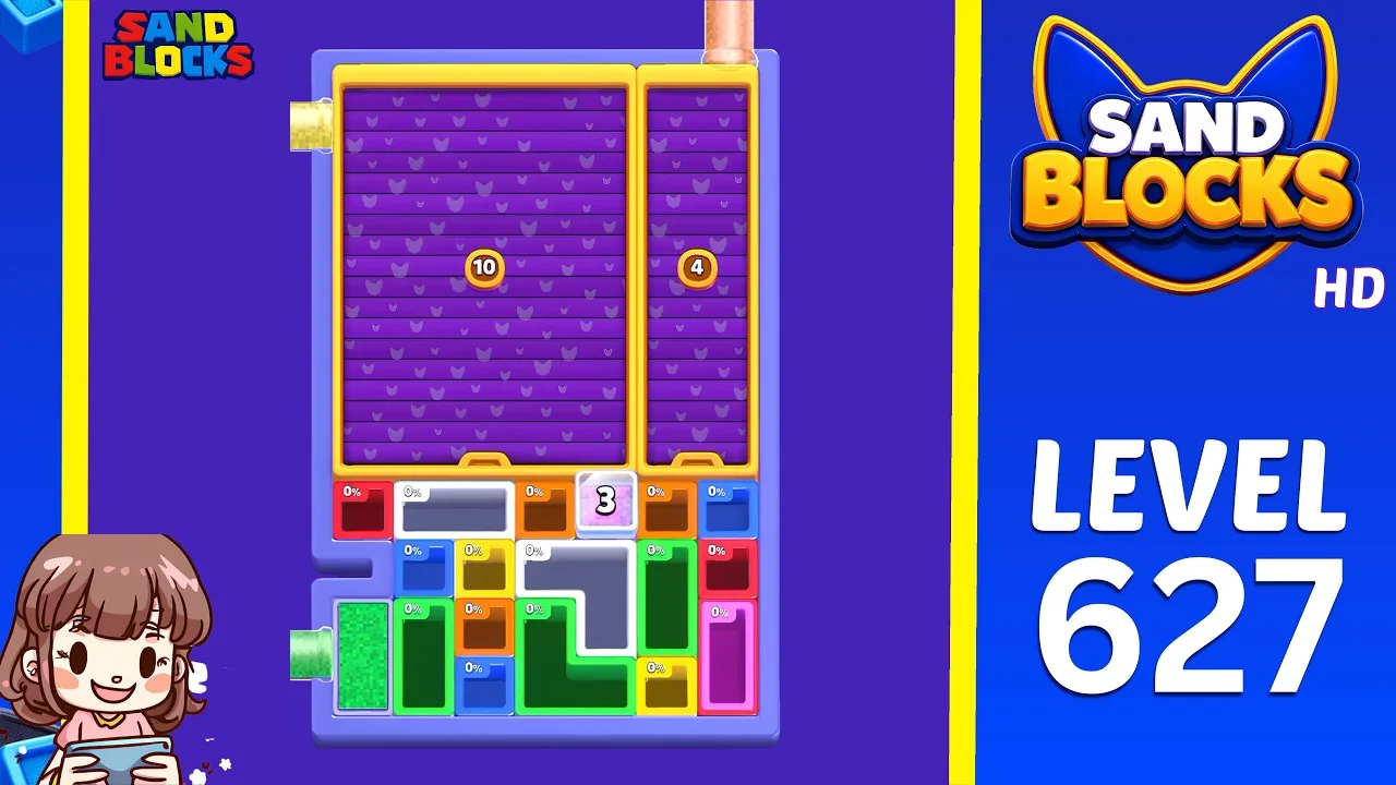 Sand Blocks: Drop Puzzle Level 627 board preview