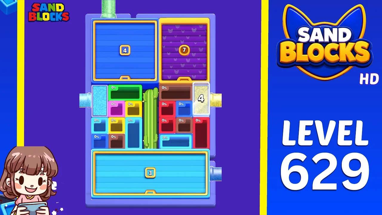 Sand Blocks: Drop Puzzle Level 629 board preview