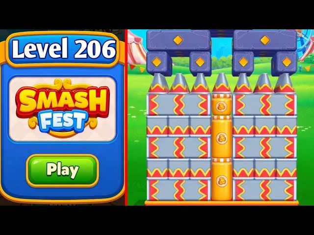 Smash Fest Level 206 board layout