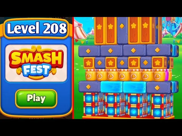 Smash Fest Level 208 board layout