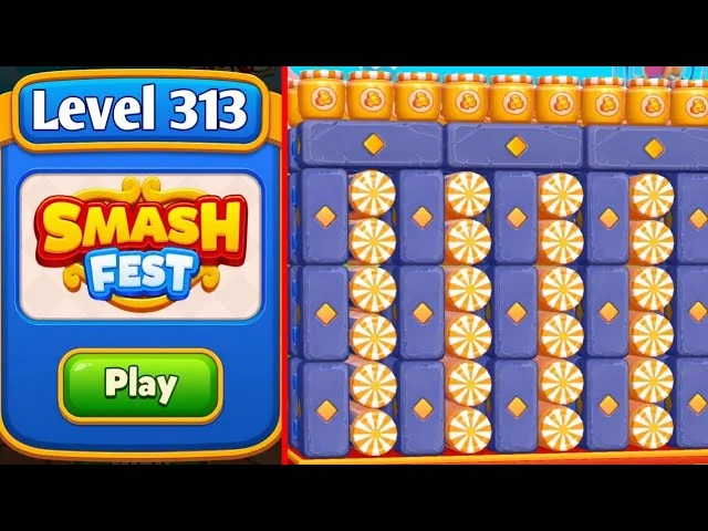 Smash Fest Level 313 board layout
